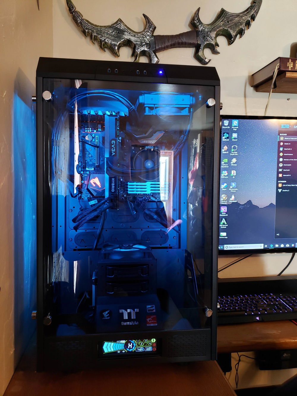 Started this build to allowing Hard line water cooling.  Not able to drop a ton of money into RGB fans or open loop cooling for now, after tax return hoping to install some new hardware.