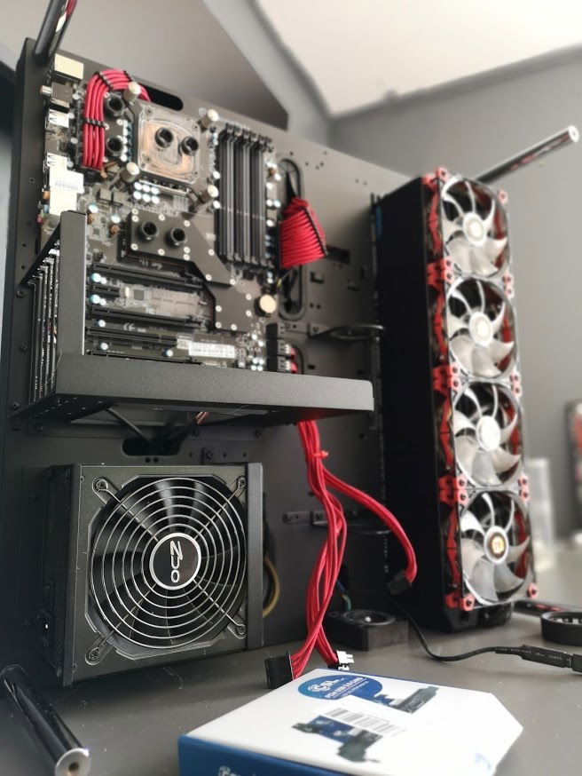 Motherboard in Place let´s start with the tubing!