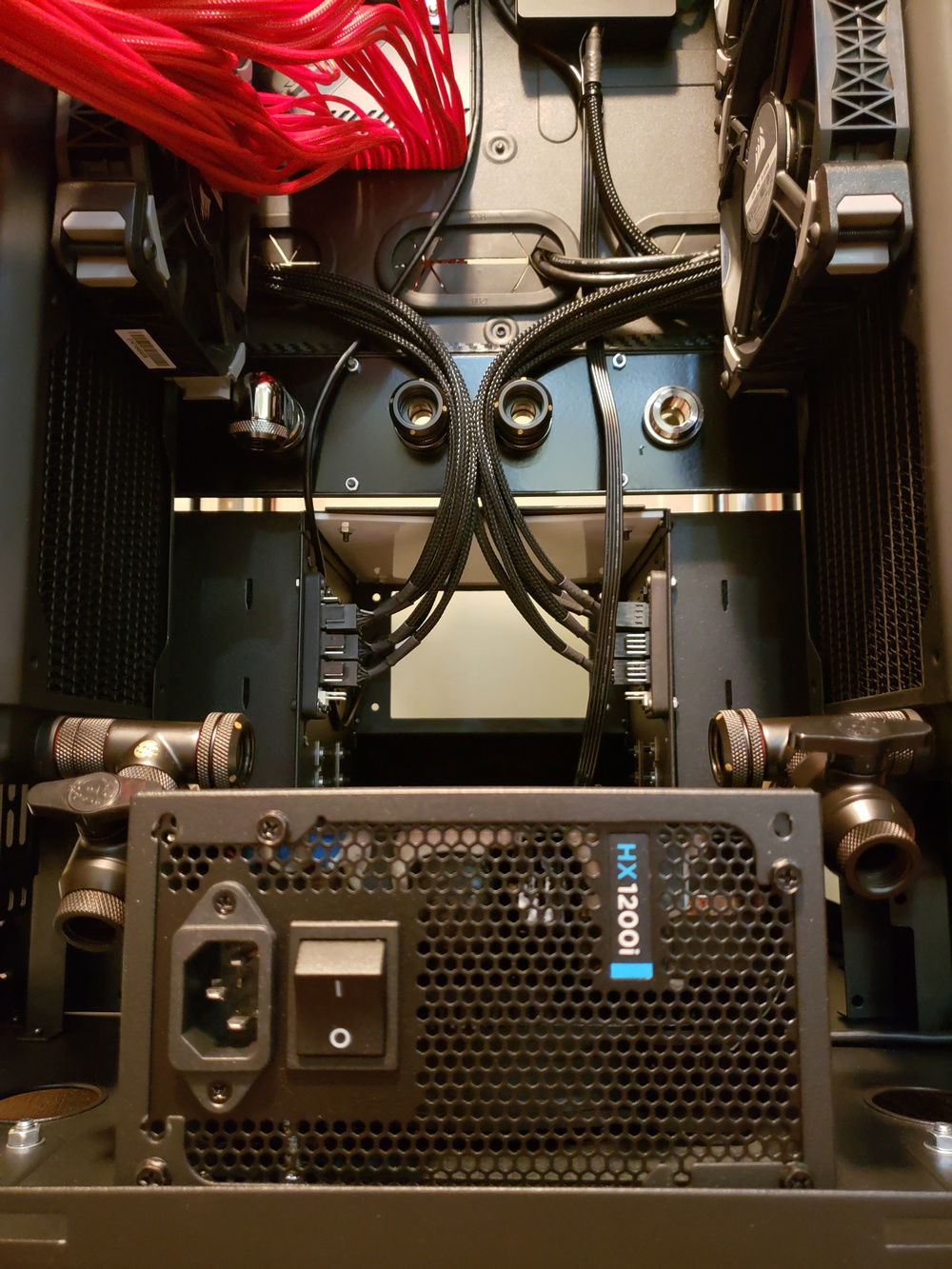 Last of the sleeving, fans all connected