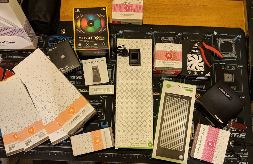 Majority of custom loop and upgrade parts