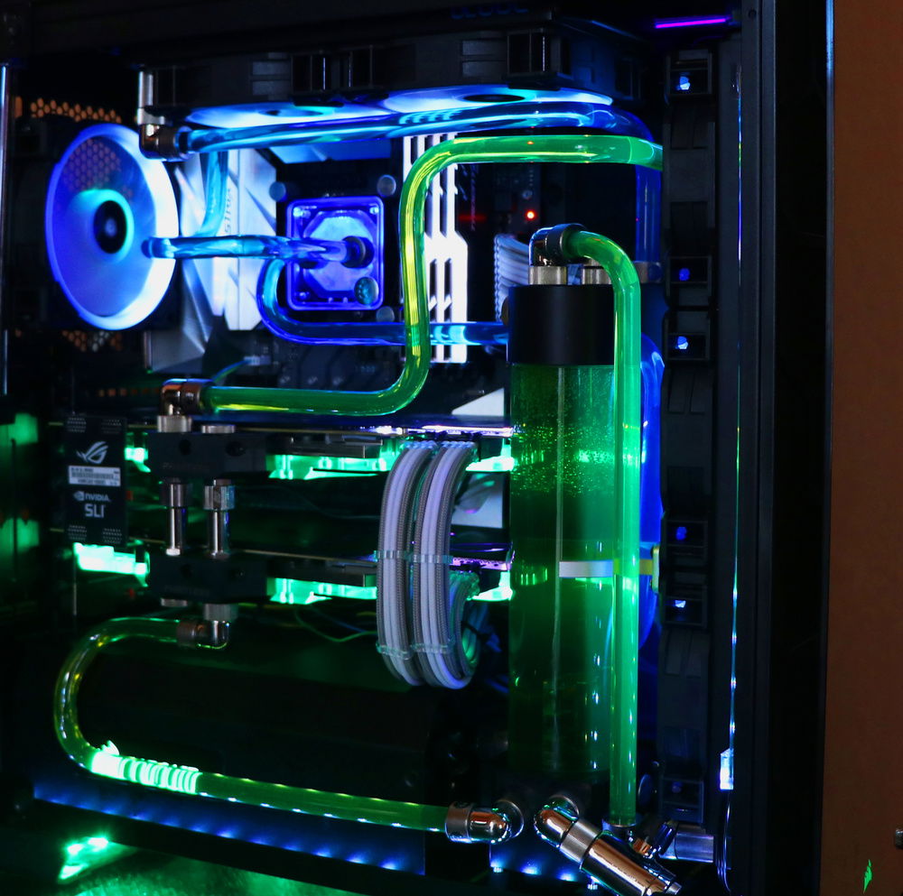 Intel Blue and Nvidia Green Dual Loop » builds.gg