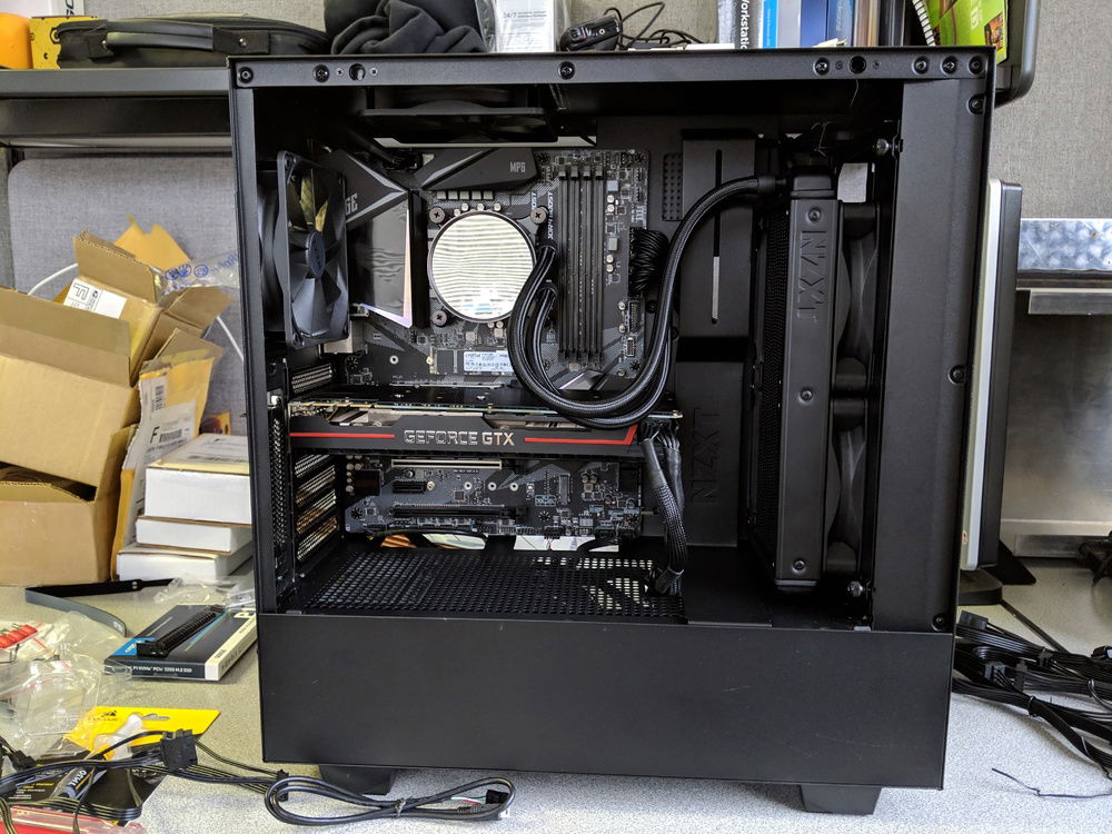 Mid build with some visible junk