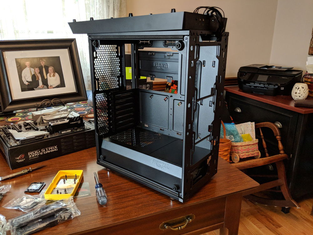 Tearing down the case to start the build.