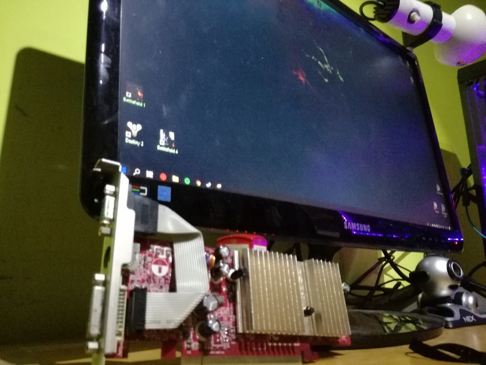 My first Gpu with my monitor.