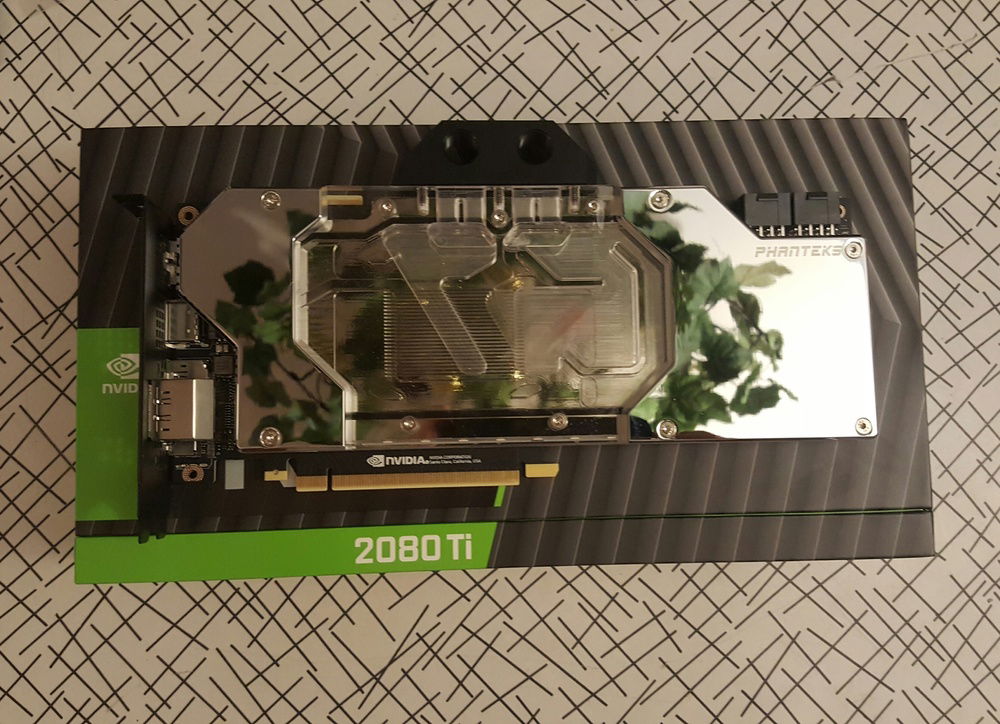 Chrome Phanteks Glacier GPU Waterblock on the Nvidia RTX 2080ti Founders Edition