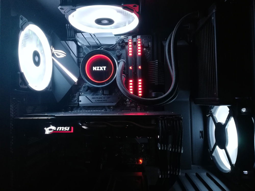 One of the many RGB lighting setups.