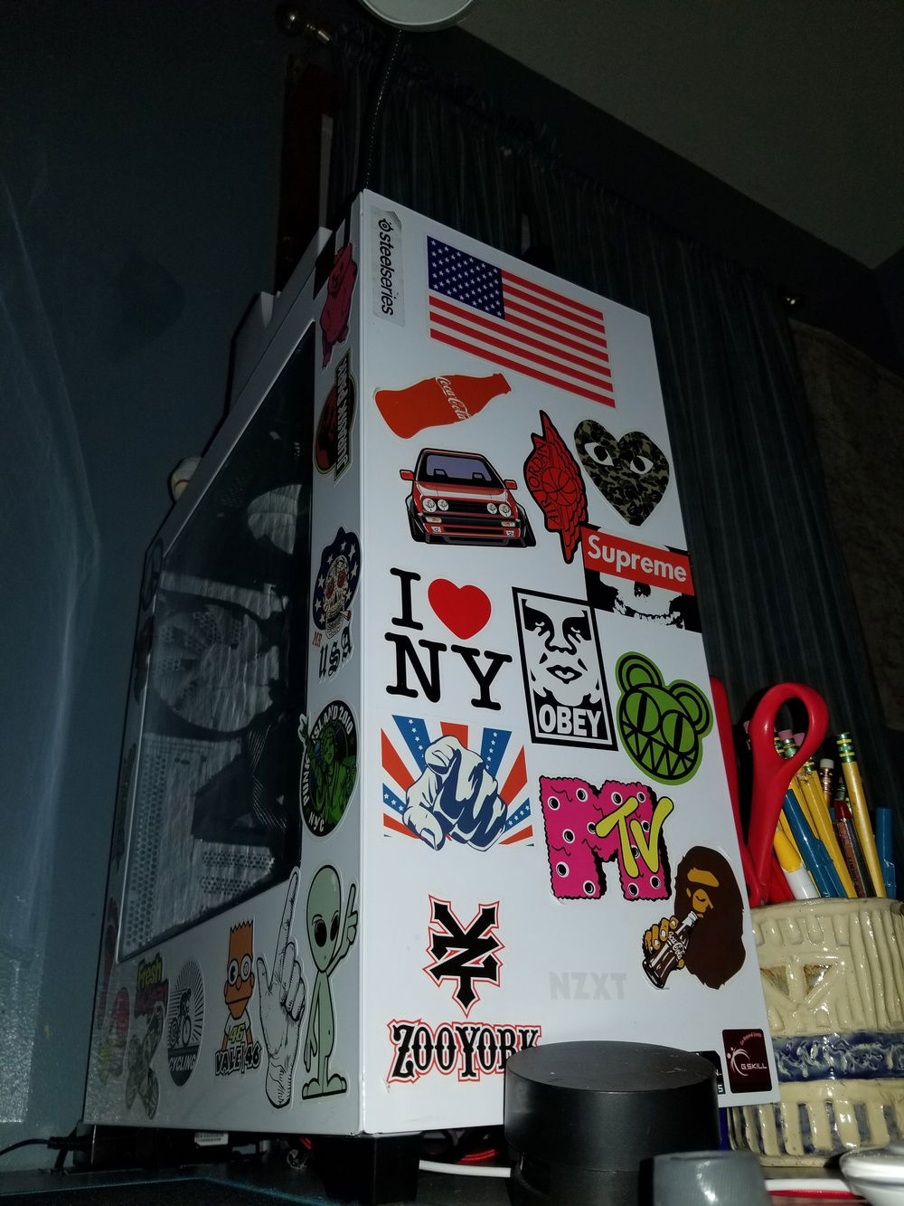 Bought all the stickers from Amazon. I still have a lot left over that I didn't want on my computer. Not like they'd fit anyways. Regardless, I'm stuck with a lot of random stickers now that I have no purpose for.