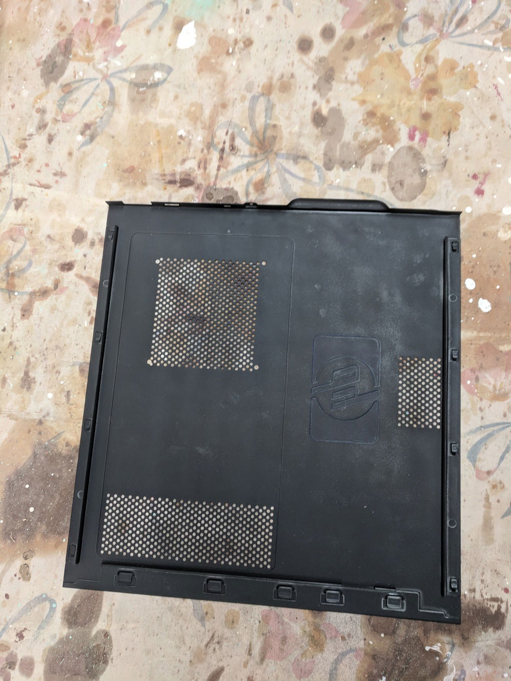 Painted interior of side panel and added 120mm fan mounting points