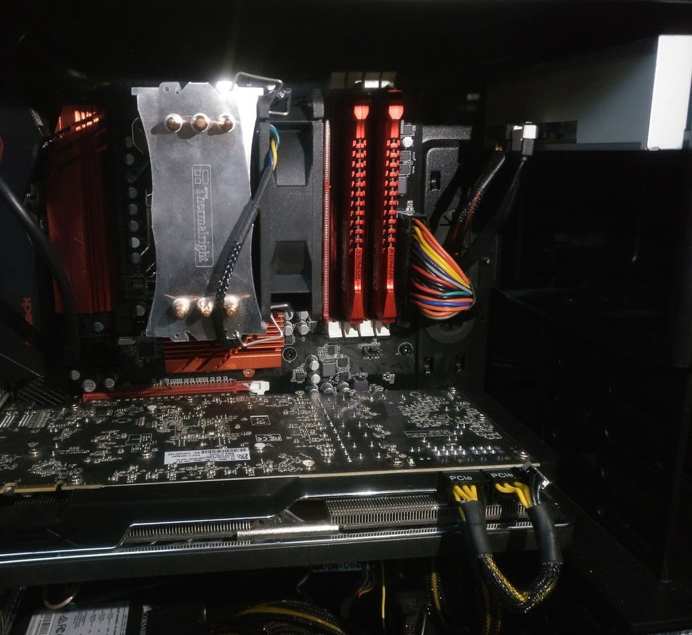 The inside of the case.