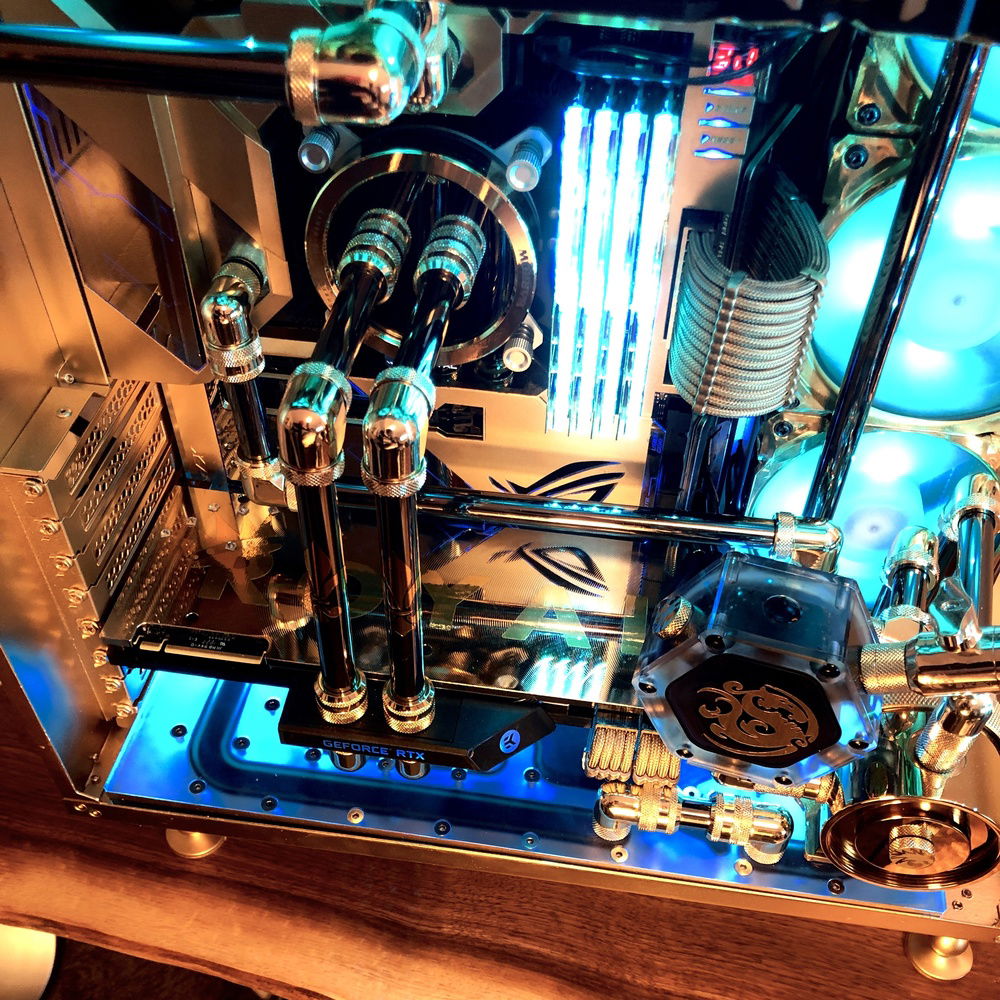 The ROG logo off the EKWB backplate 