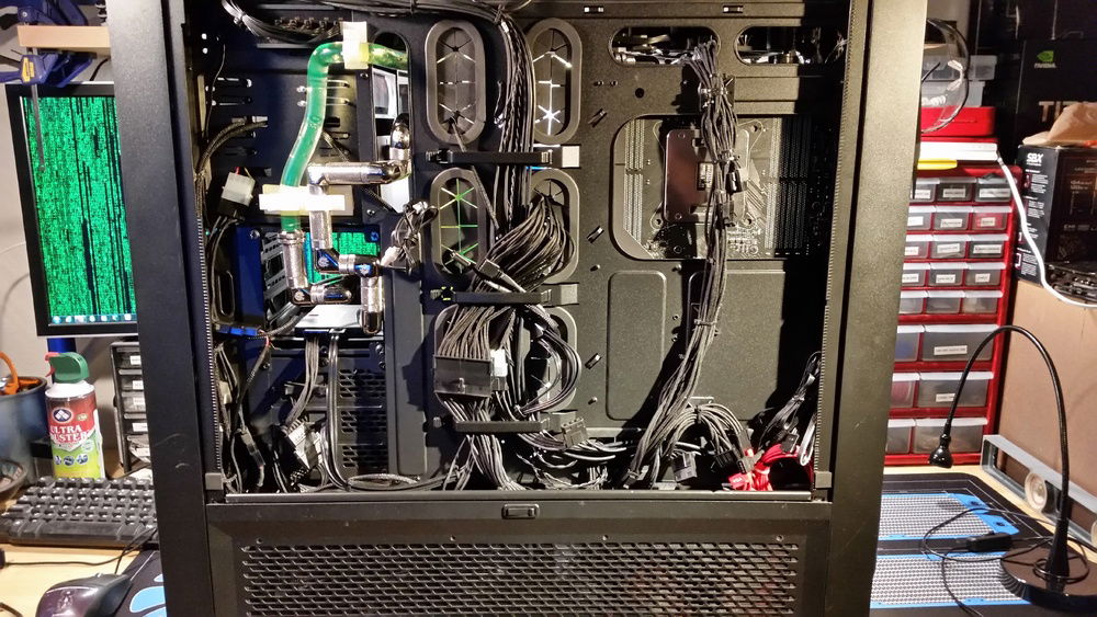 Initial Cable management in back of case