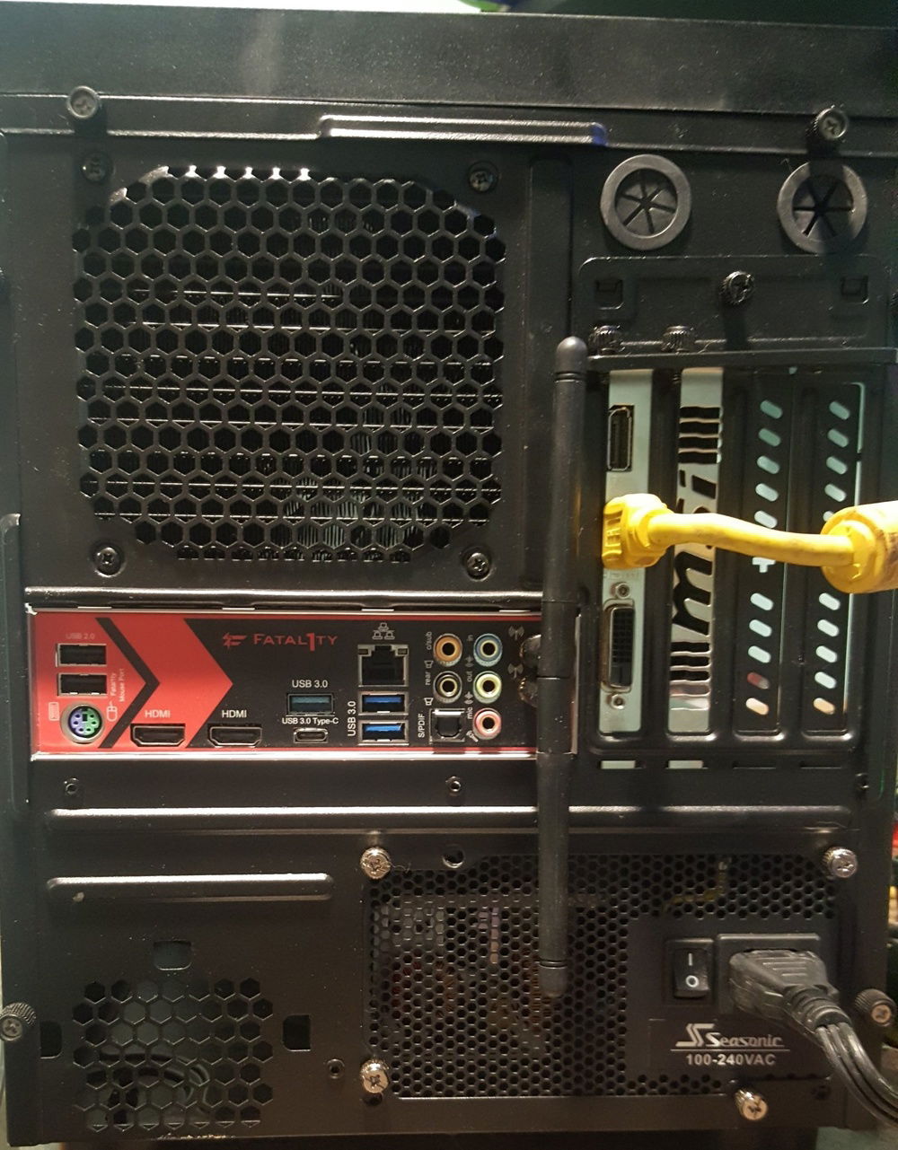 Rear View of the upgraded motherboard.