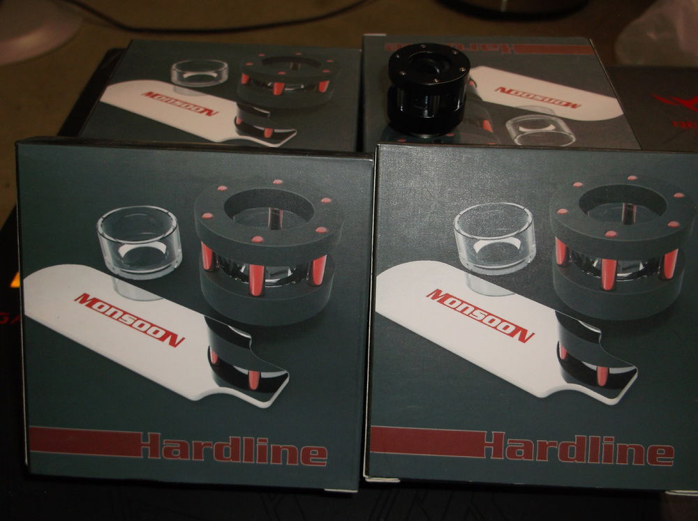 Monsoon Chaingun hardline fittings in black and chrome.