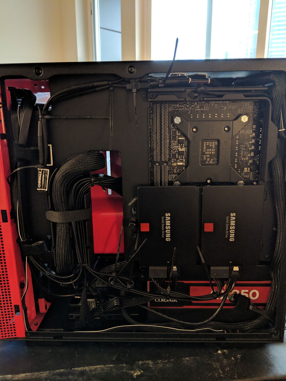 Keeping the cables neat.