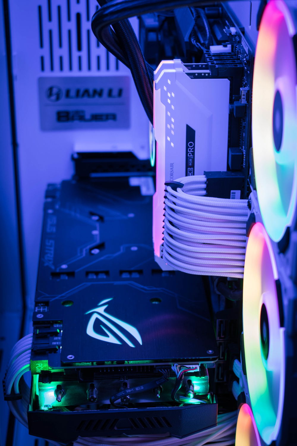 Corsair's vengeance pro rgb ram is gorgeous and the braided cables came with my power supply.