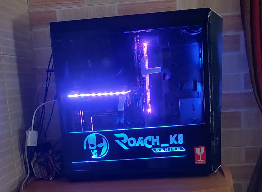 Dream PCwith gpu backplate and roach_k9 lights on.