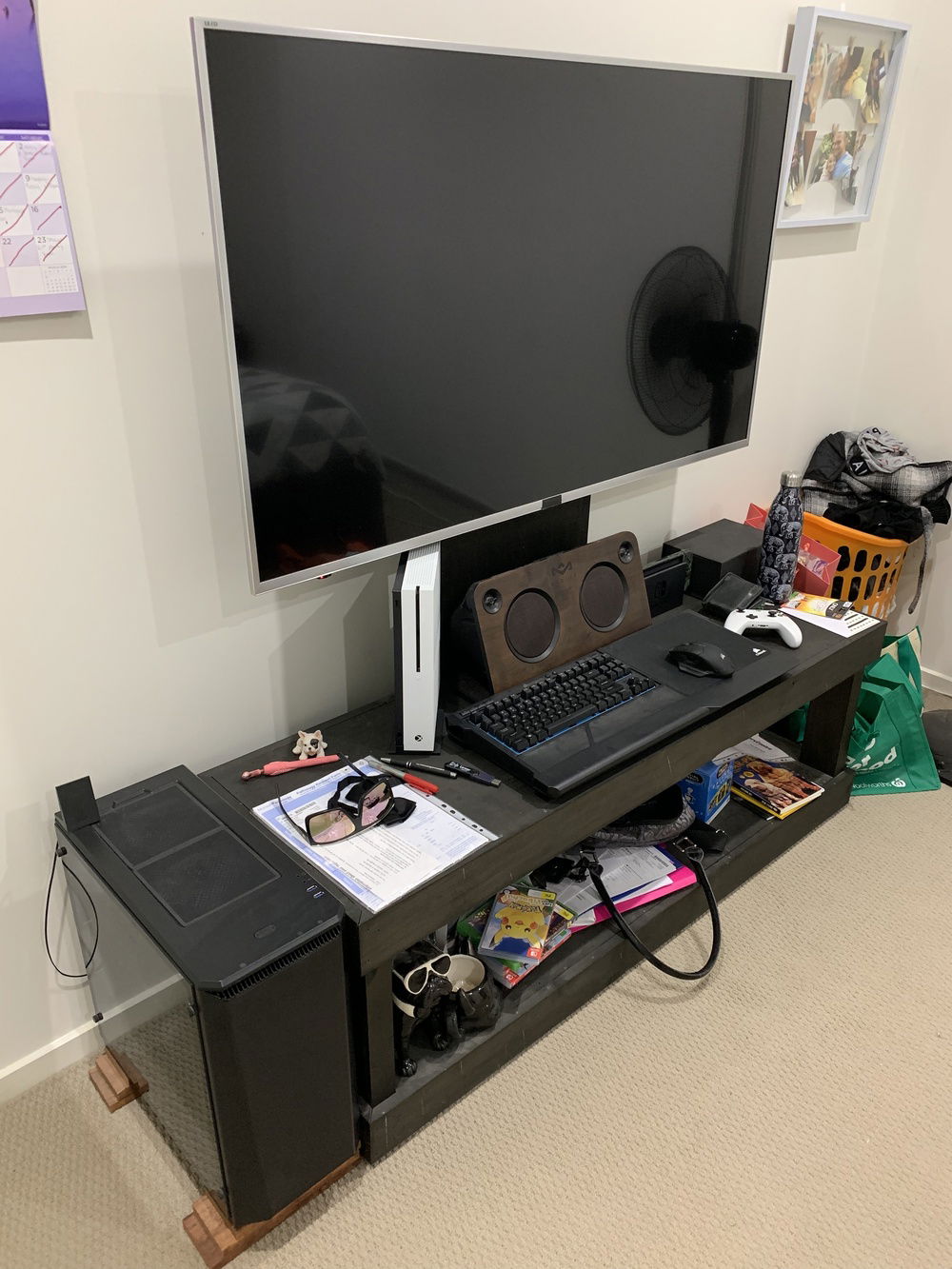 Current bedroom setup, not ideal but it works