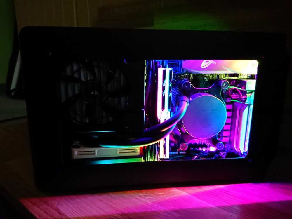 The Power Supply is currently kind of a dark spot in the whole build, a RGB Fan might be a good addition.