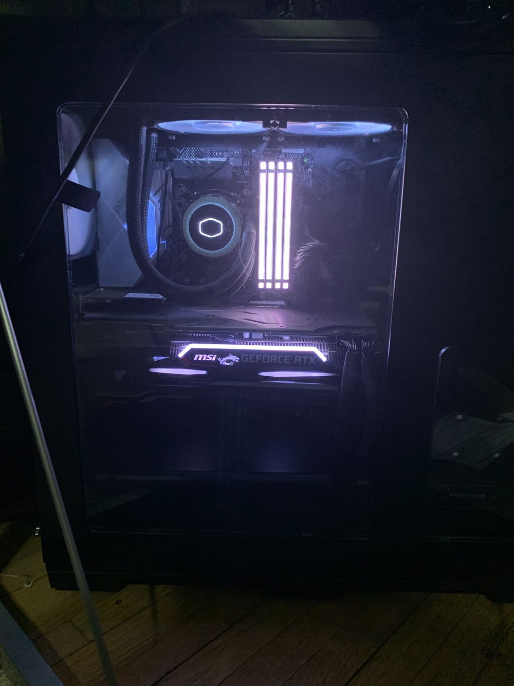 Showing the new ram and graphics card!