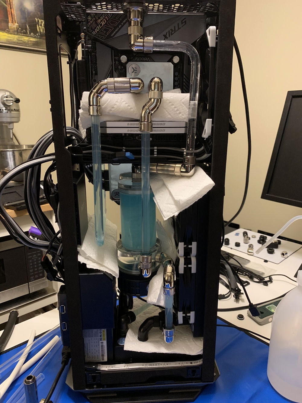 Updated Layout - I like this layout much more. I also used more fittings to enhance the Silver theme of the build. The fill port run is very crooked and will be getting fixed after finishing this round of leak testing.