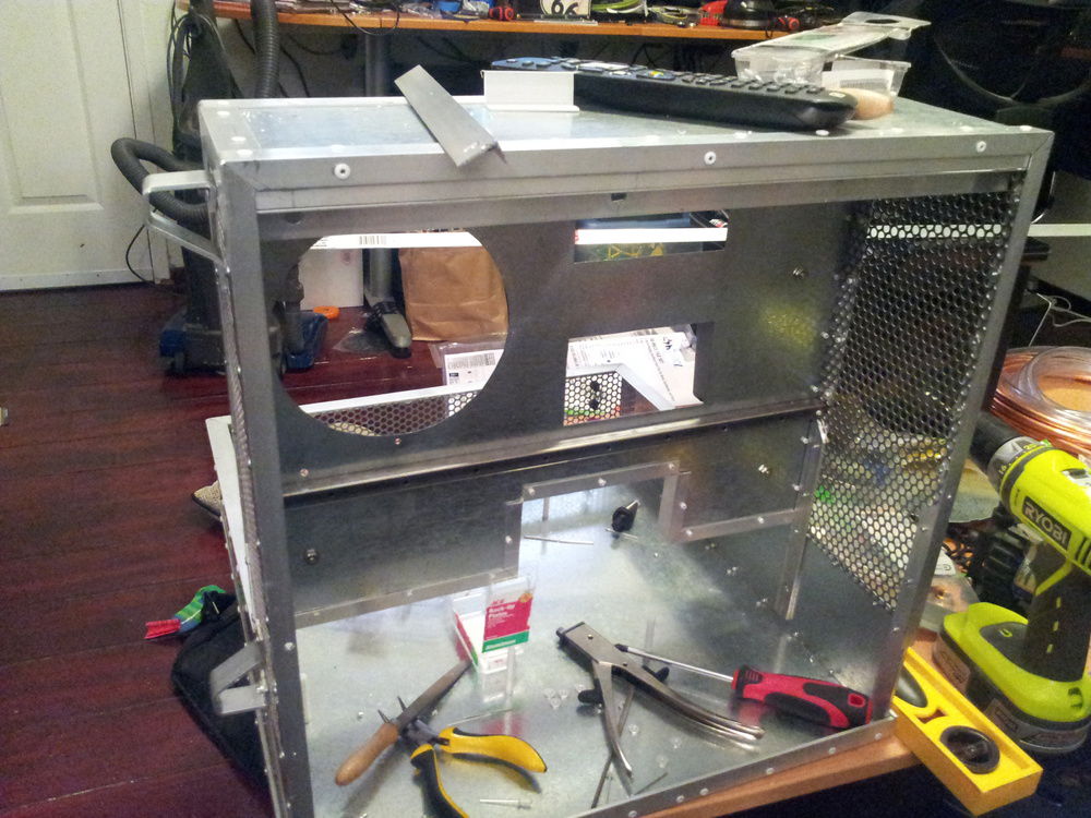 Cutting and bracing the accessory tower openings.