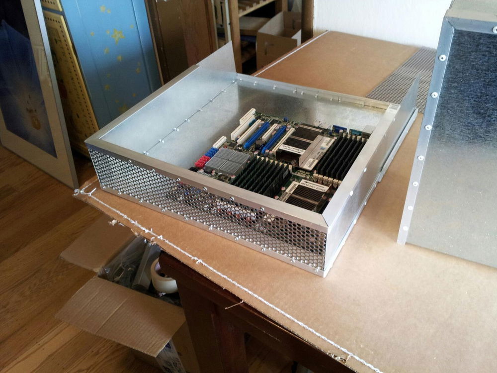 Test fit of the motherboard in the base.