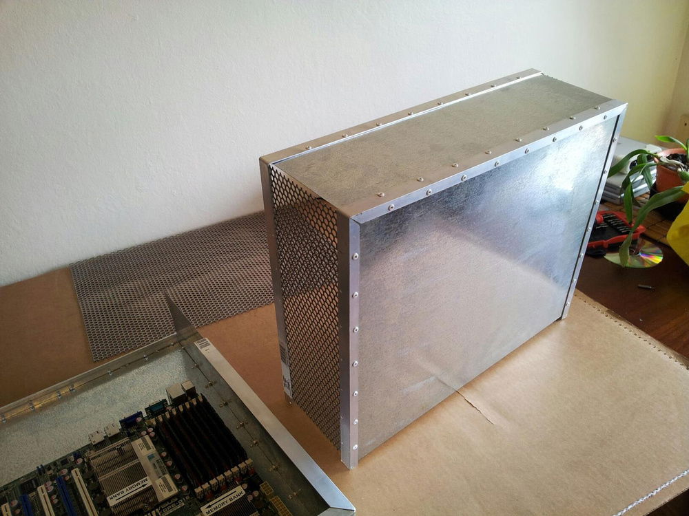 Assembled accessory tower.