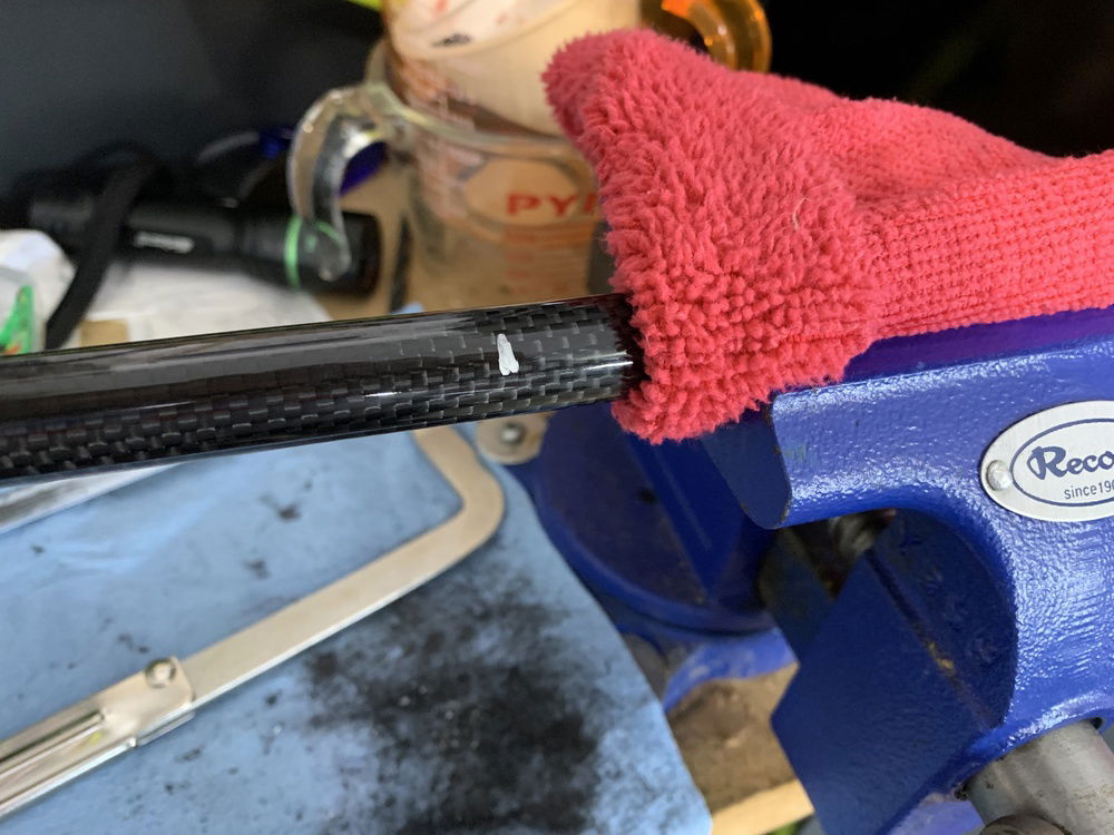 I wrapped the tube with a microfiber towel before inserting into the vice being careful not to tighten to much.