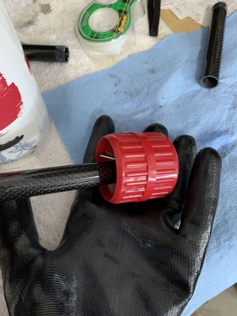 I used this ream and chamfer tool to clean the inside edge of the tube as well as slightly chamfer the outside which helps when installing the tube into a fitting.