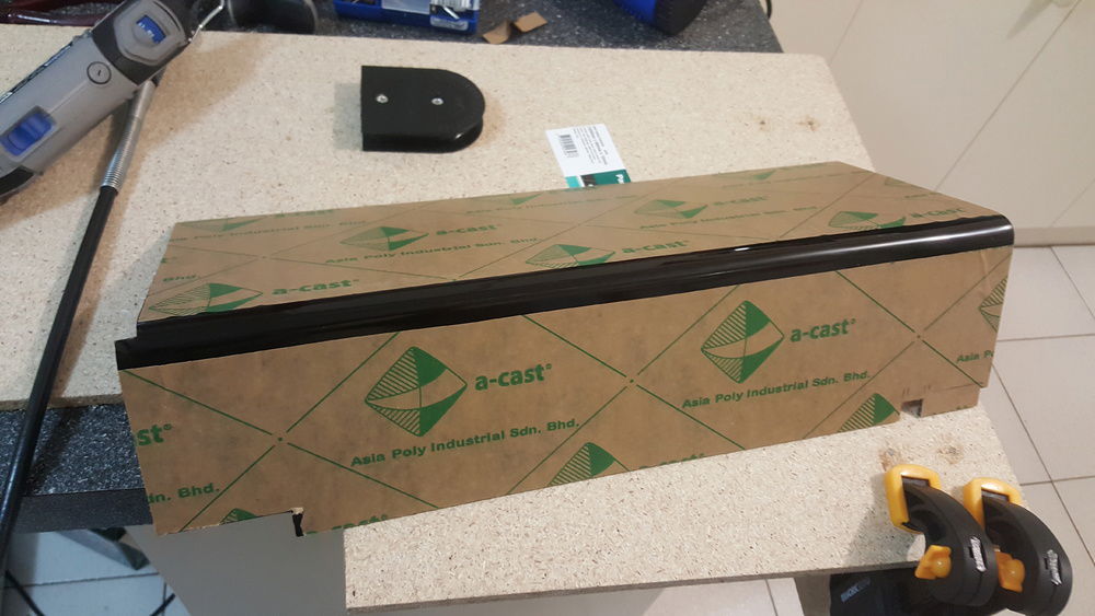 Bending and cutting PSU shroud from black acrylic