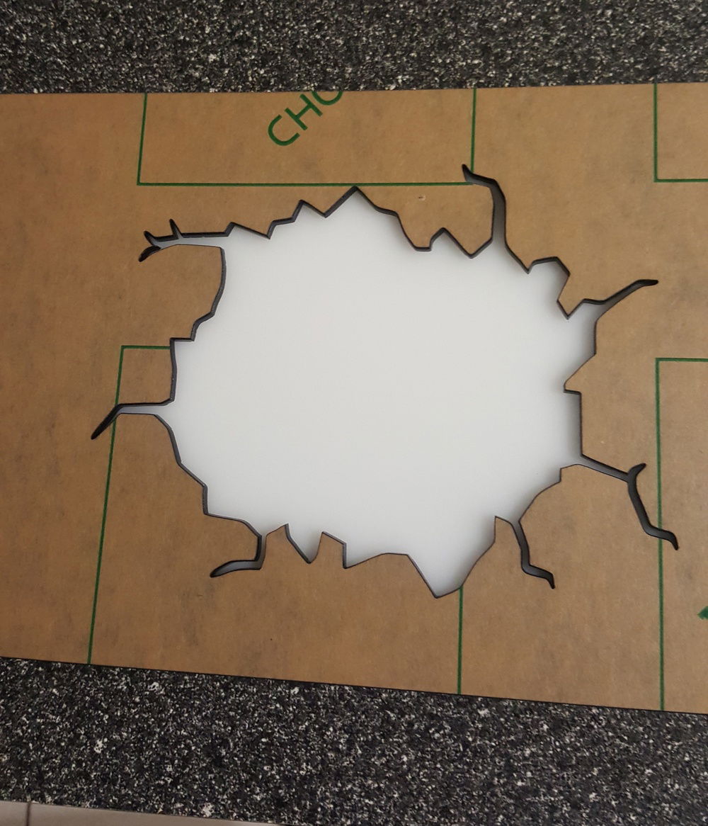 Acrylic sheet laser cut for the front panel