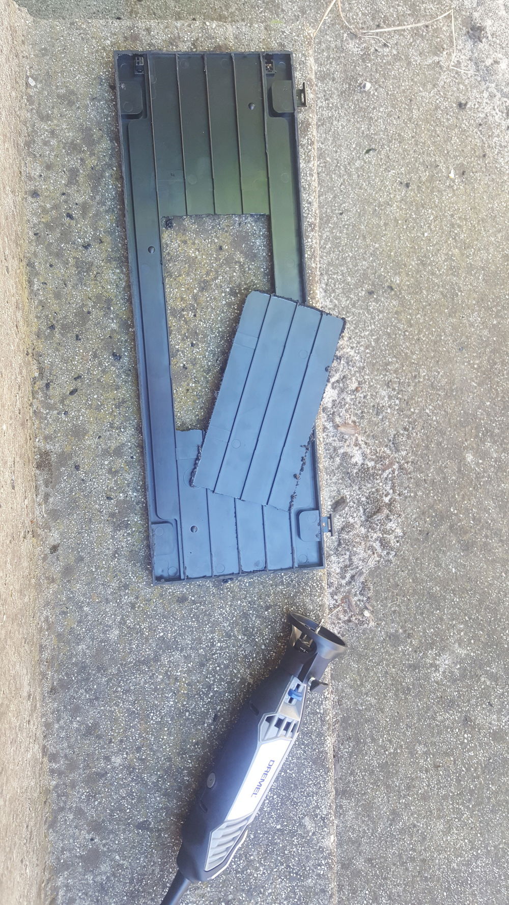 Recycling the original front panel backing and cutout for lighting