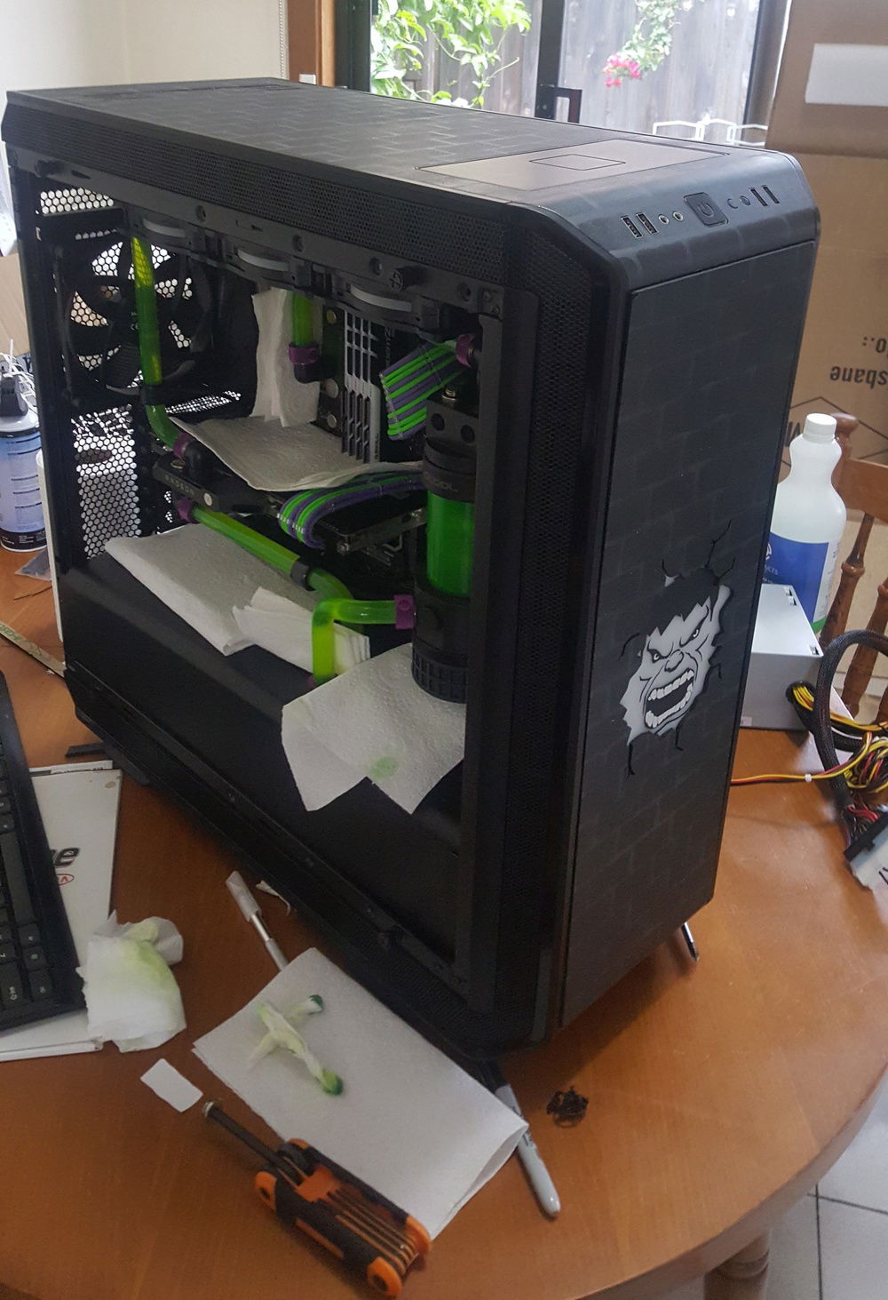 Coolant in and leak testing