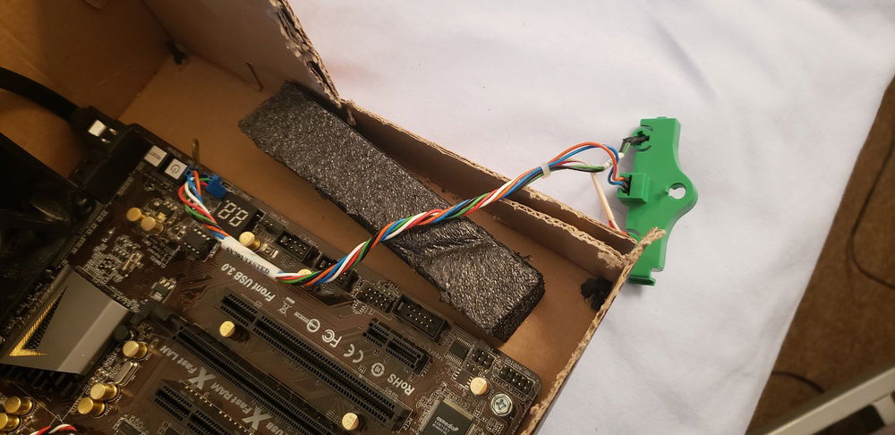 Foam gives some support for PSU and power button kinda just hangs there, also from old Dell