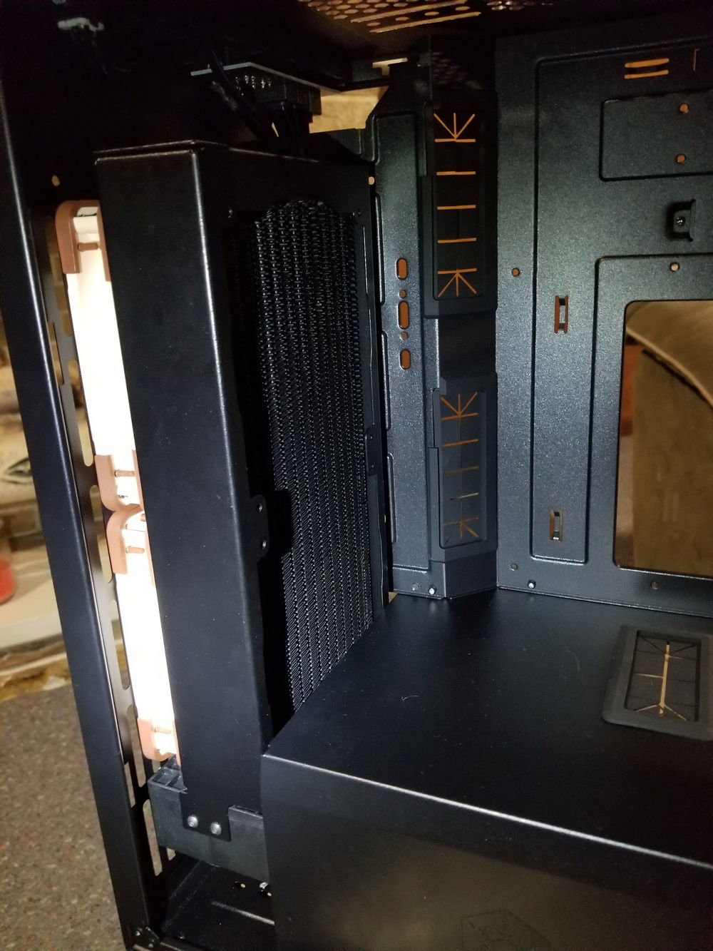 The radiator fits... barely!