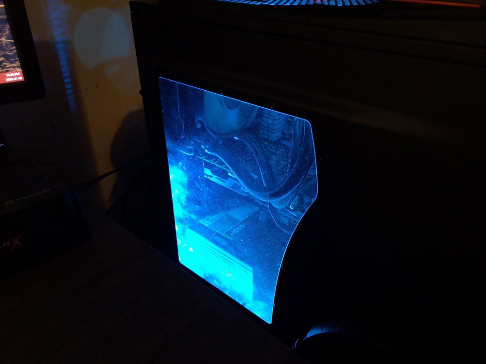 Side panel of PC looking in. Sorry about the dust.