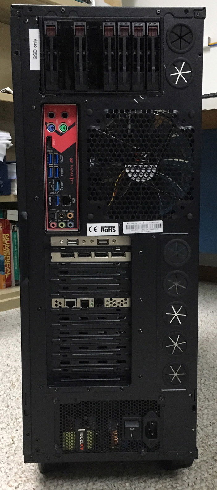 rear view with ssd cage at the top