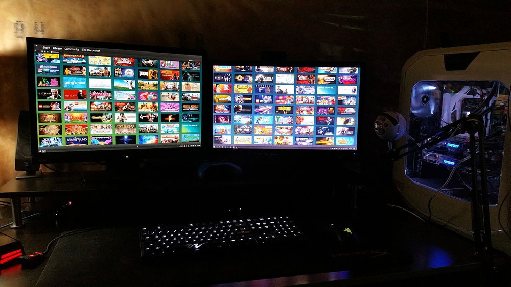 Built a monitor stand using an Ikea Shelf and some legs (2017)