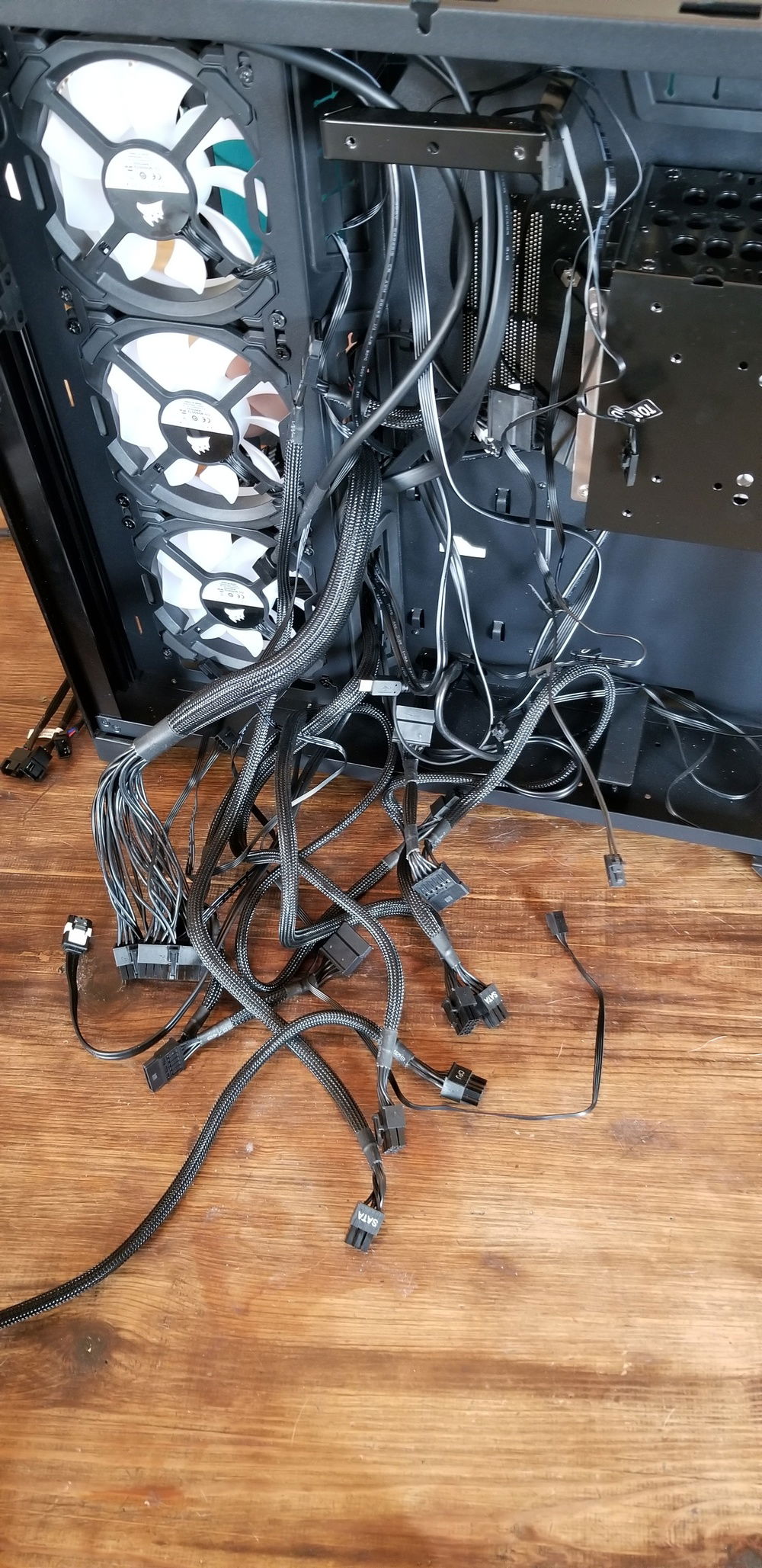 Pulling out cables and disconnecting components