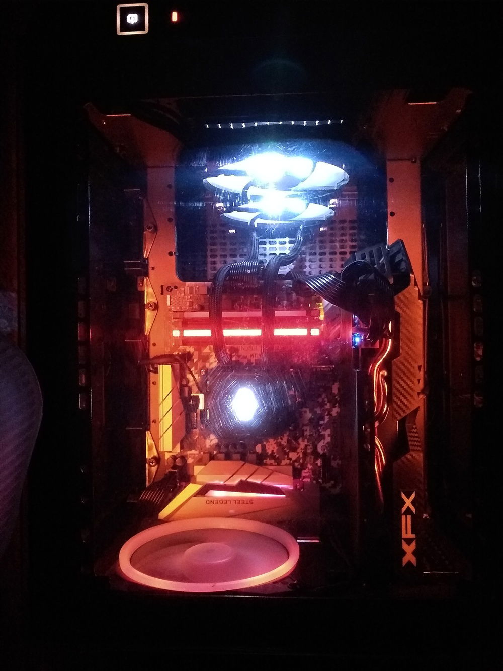Decided to move the 240mm AIO cooler to the front of the case for a better view of the motherboard