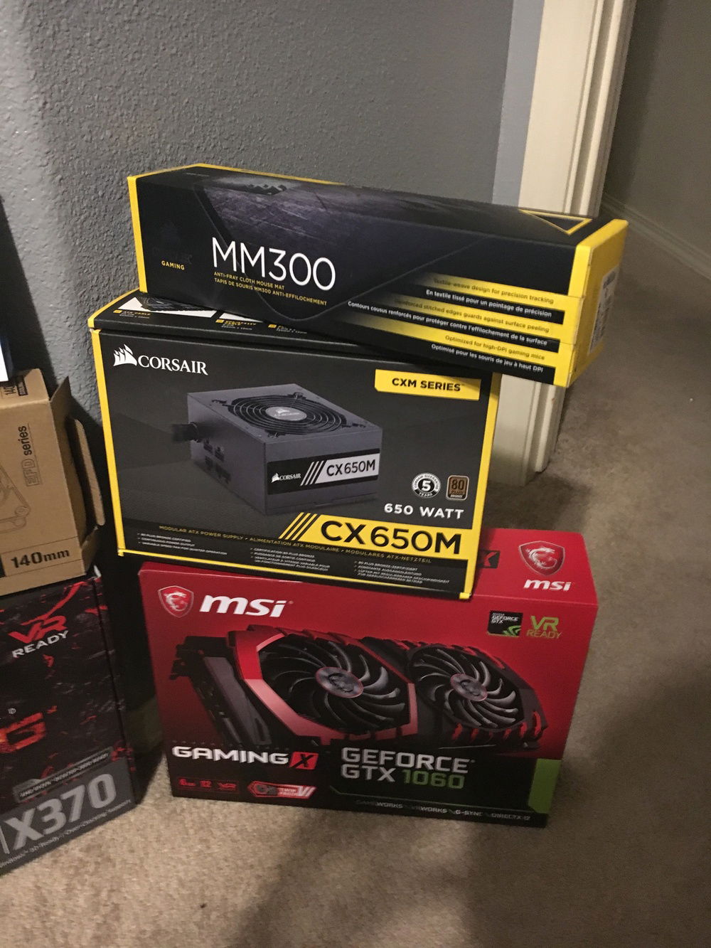 Graphics Card, PSU, Mousepad