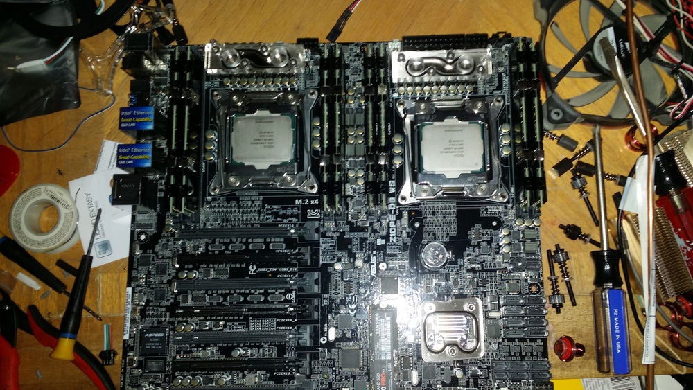 Water blocks installed.