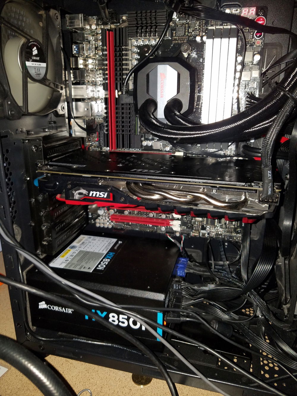 iv work hard on this build started with msi 970 gaming mobo done alot of upgrades