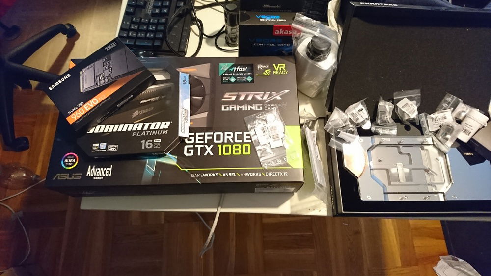 More hardware!
NVMe SSD, 16Gb more ram and another GTX 1080 advanced.