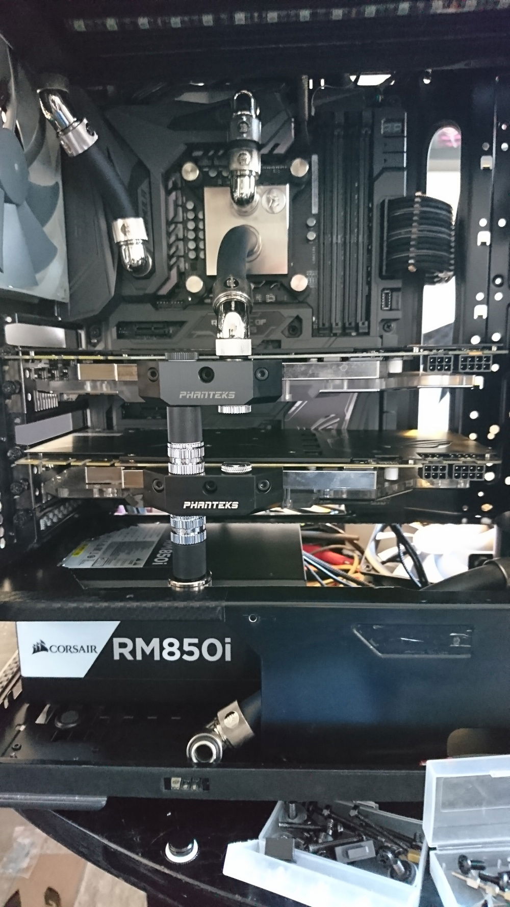 Checking if it's even possible to route it down under the psu shroud and its not.(without changing the psu position)