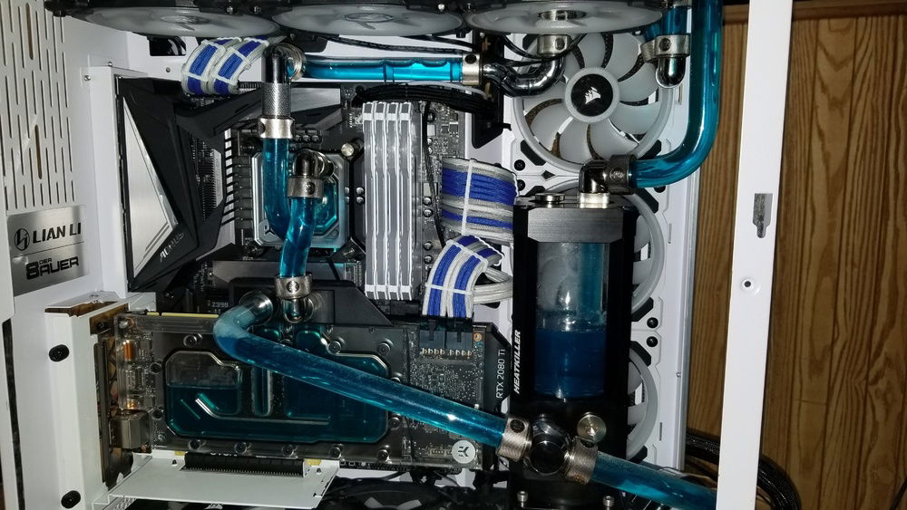 Post leak test, during air bleed process.