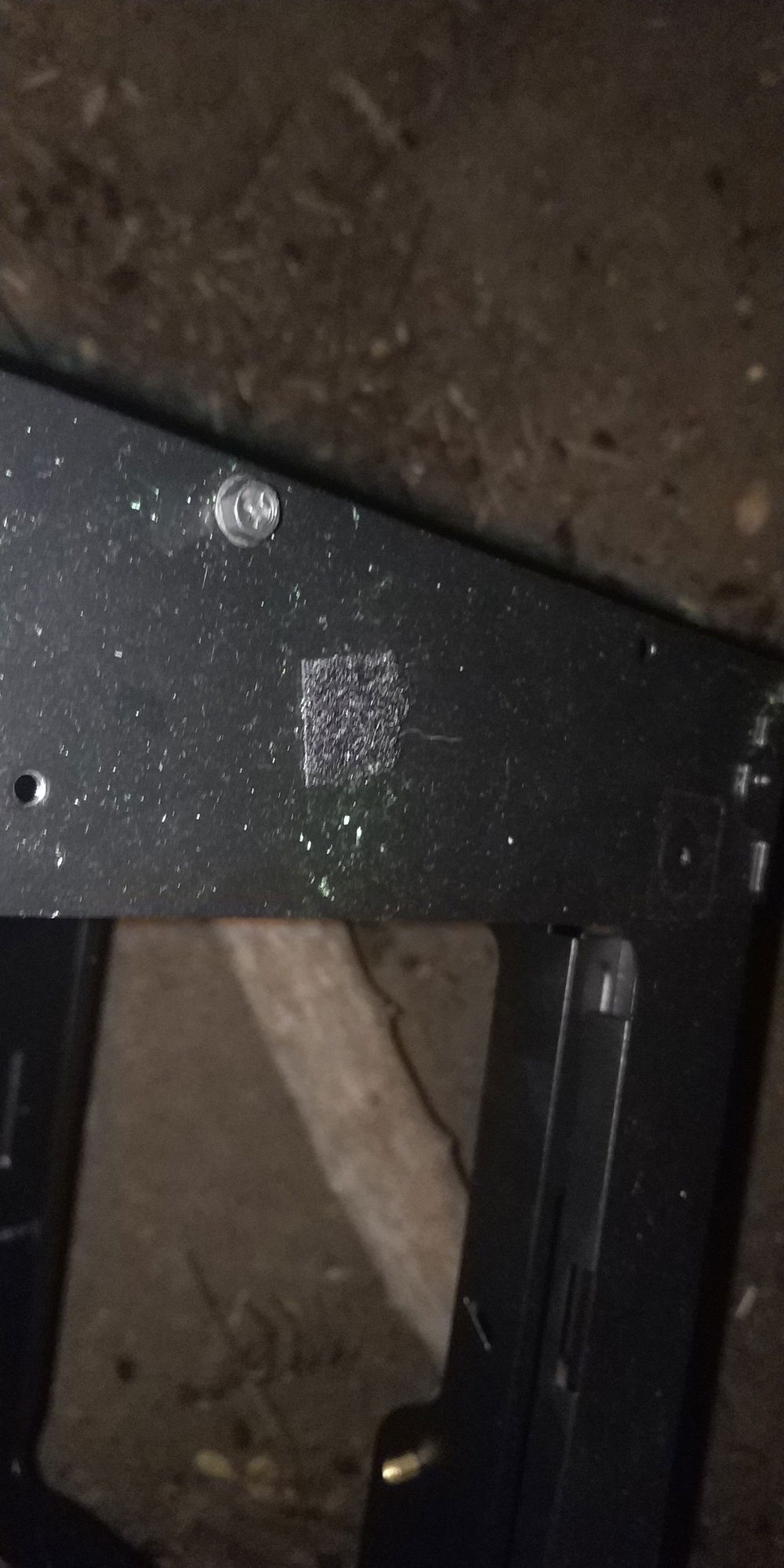 there's some hook and loop with green fluorescent powder