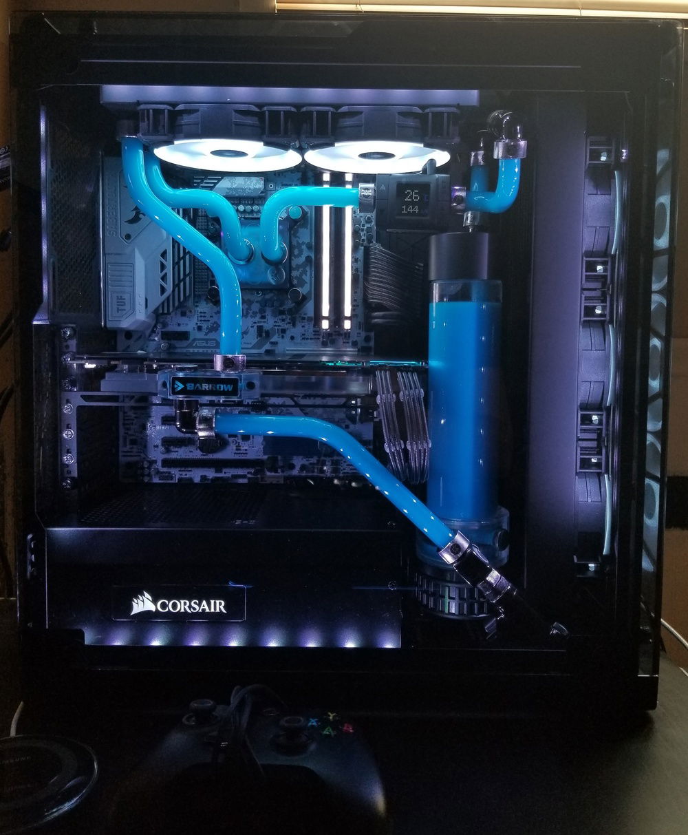 On my desk lit up in white.