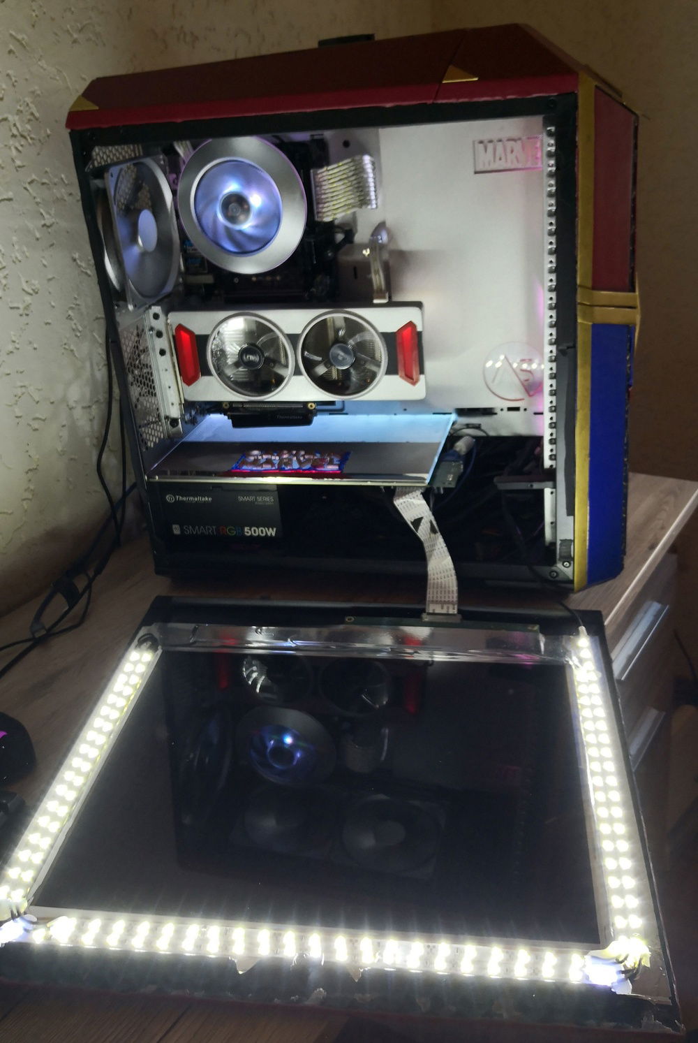 double stripes to light up the inside of the case for the lcd