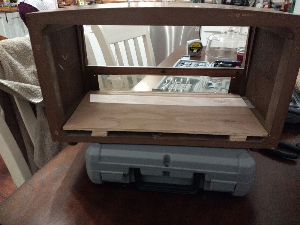 I built a shelf for the components to sit on so that I could slide it in/out to work on it